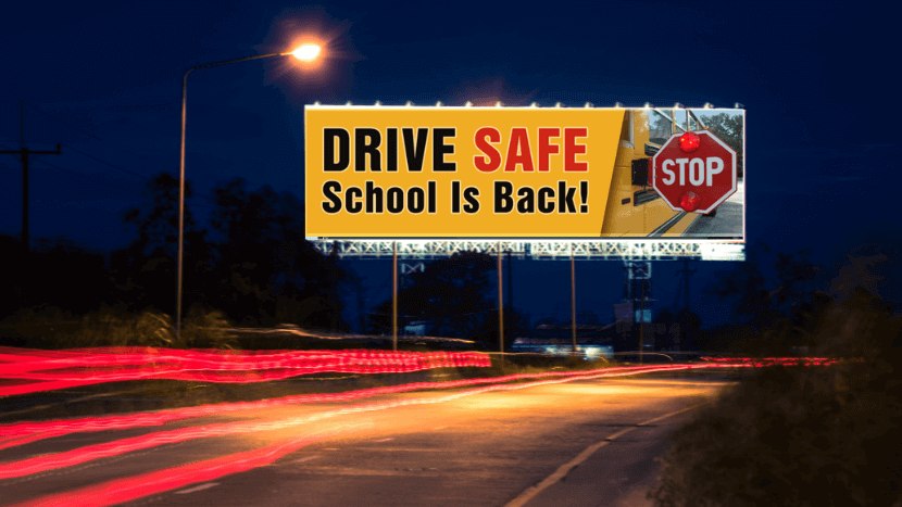 Stop sign on billboard